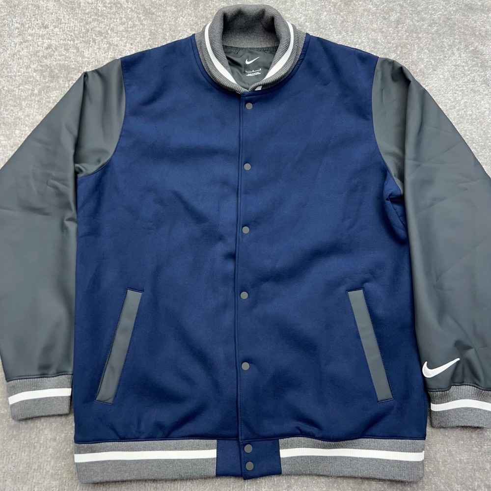 Nike Lettermen Varsity Jacket Mens Large Bomber Blue Streetwear DJ5971-419 NWT
